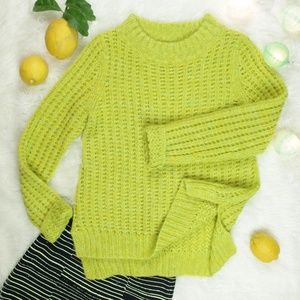 ANTHROPOLOGIE Field Flower lime green knit sweater ANTHROPOLOGIE Field Flower lime green knit sweater